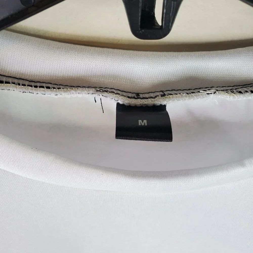 Womens White "Always Tired" Skull Screenprint Sweatshirt M Nwot - Picture 3 of 9